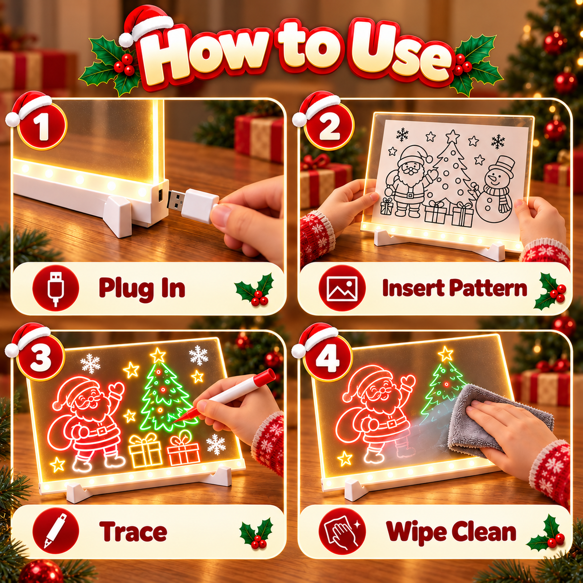 ⏳ Last day to save 50% – 🎄✨LED Light-Up Drawing Board for Kids🎨