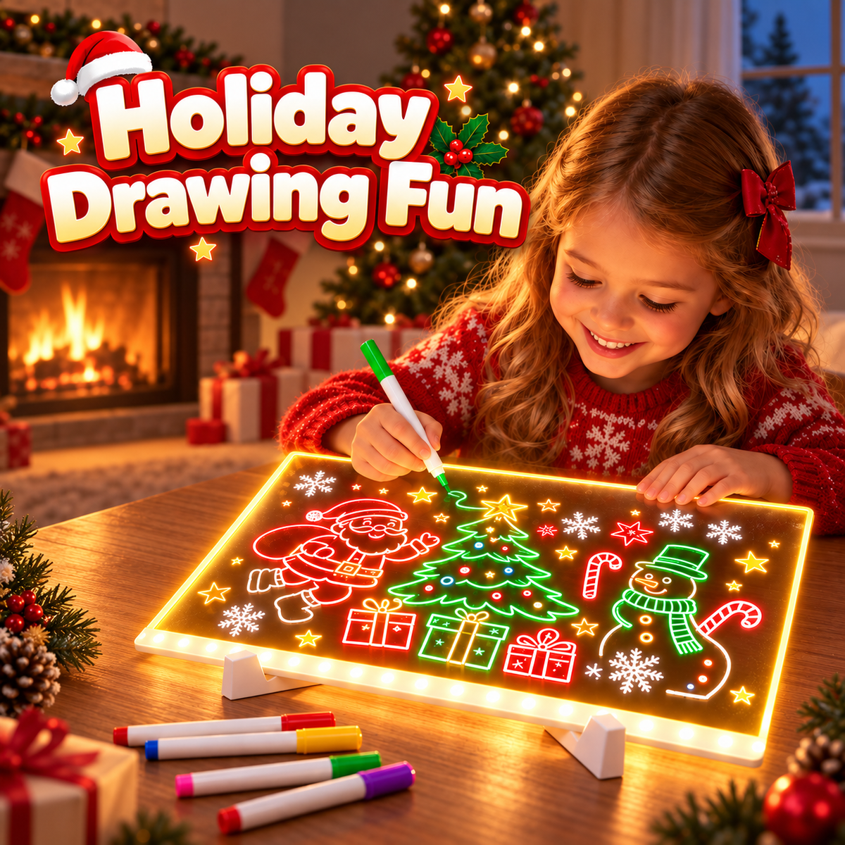 ⏳ Last day to save 50% – 🎄✨LED Light-Up Drawing Board for Kids🎨